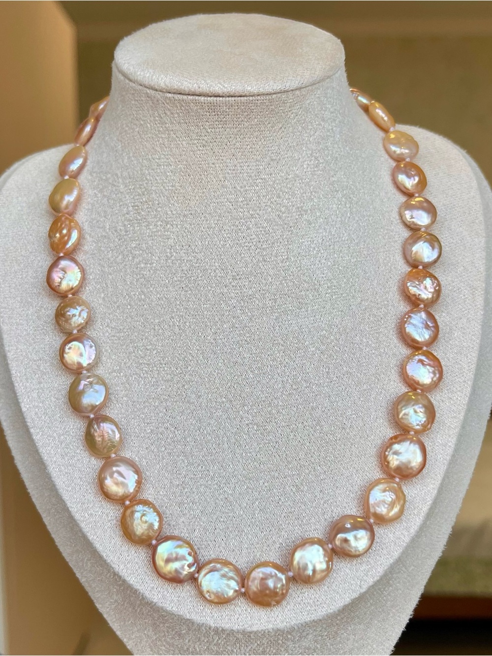 Pink Freshwater Coin Pearl Necklace